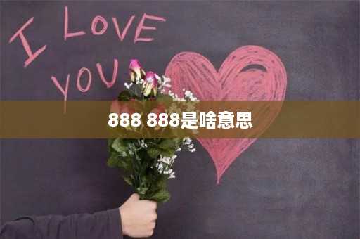 888 888是啥意思