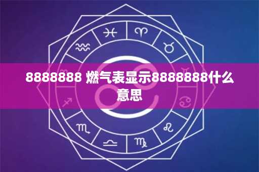 8888888 燃气表显示8888888什么意思