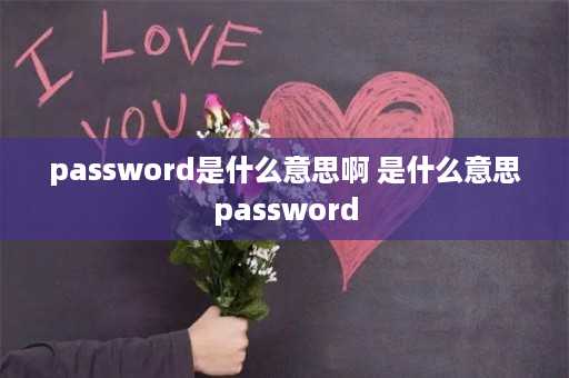 password是什么意思啊 是什么意思password