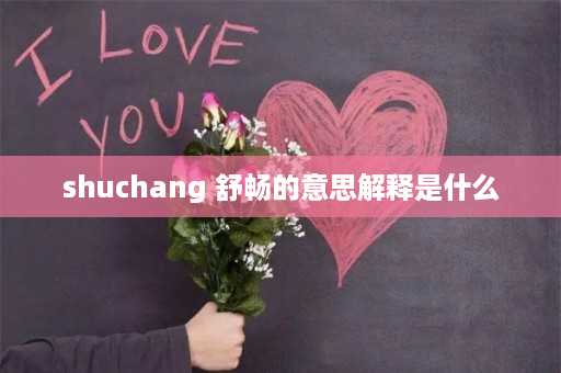 shuchang 舒畅的意思解释是什么